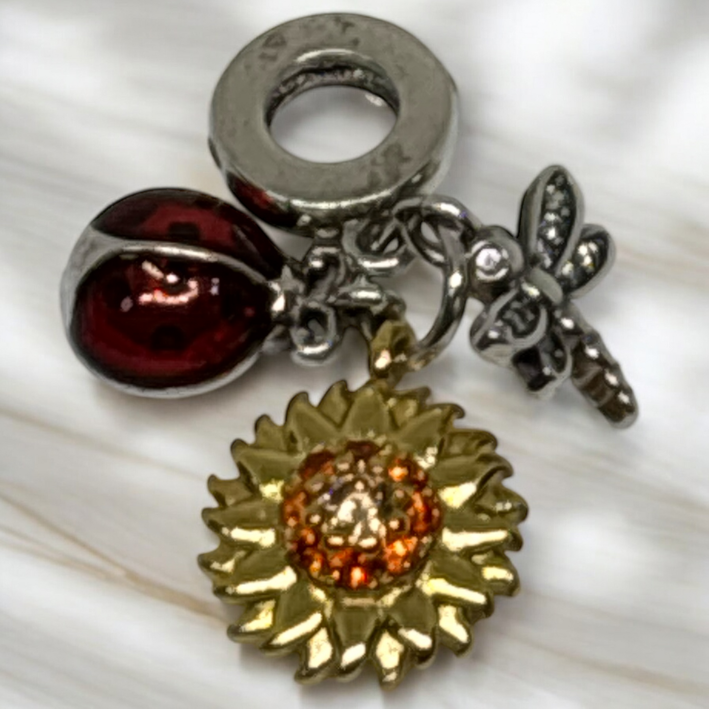 Bracelet - Gold Sandstone with Silver Plated Charm