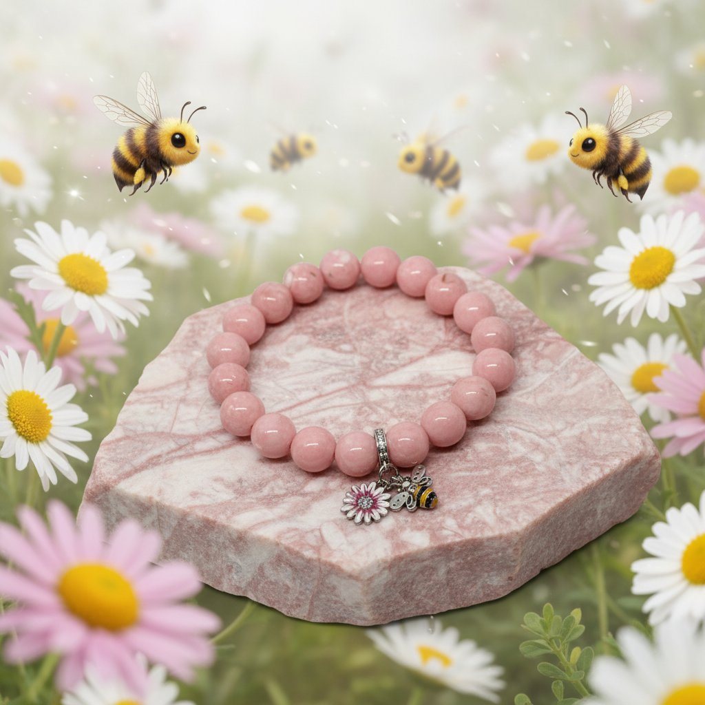 Pink Howlite Stone bracelet of calm and peace