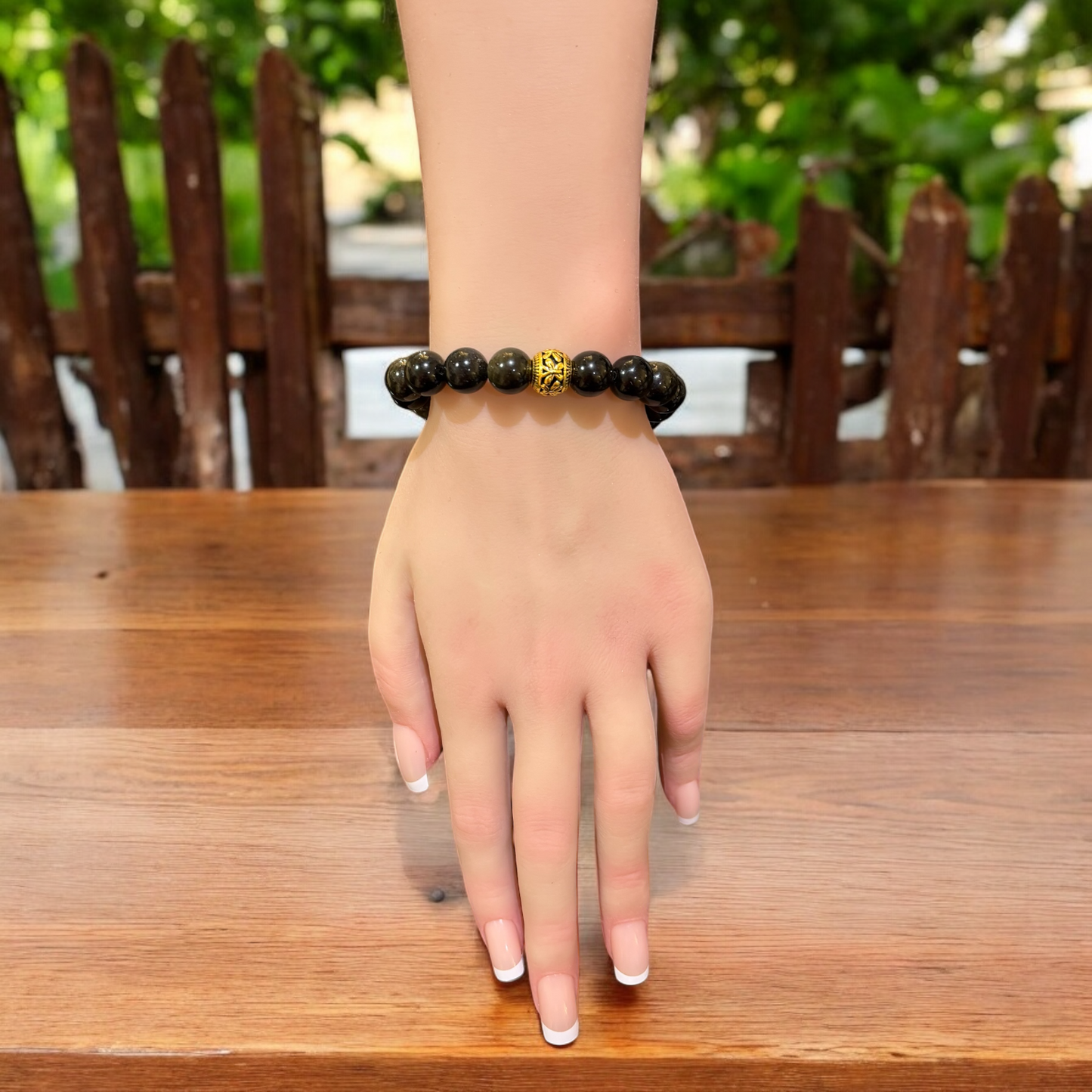 Bracelet of Golden Obsidian and a Brass finding