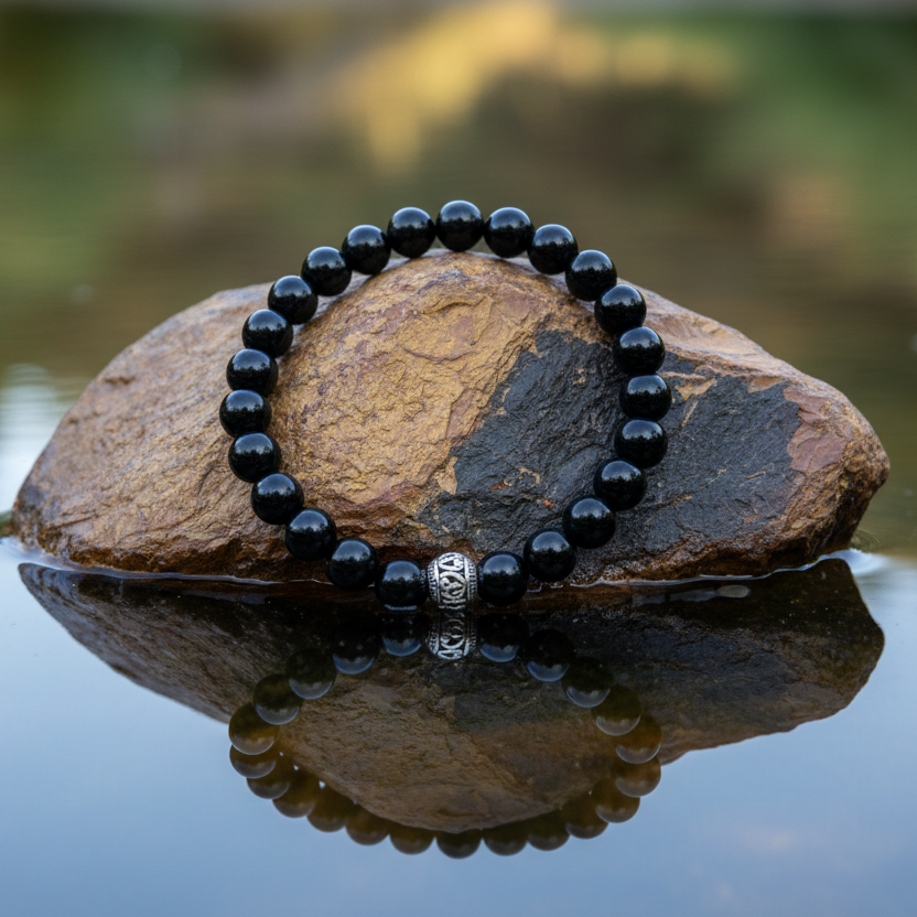Golden Obsidian Stone bracelet for prosperity and wealth