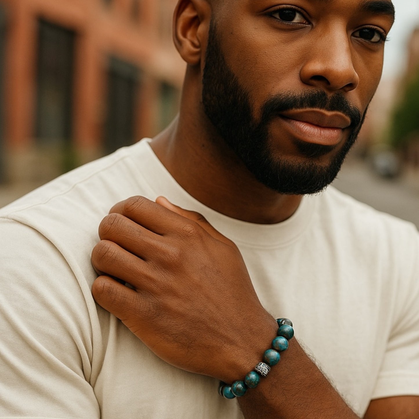 Turquoise Crystal Bracelet with silver findings