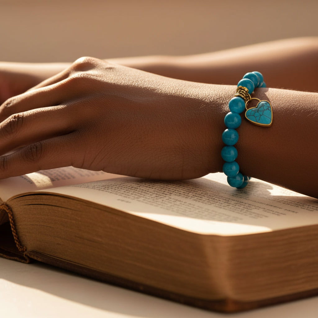 Apatite and Turquoise Bracelet for focus and wisdom