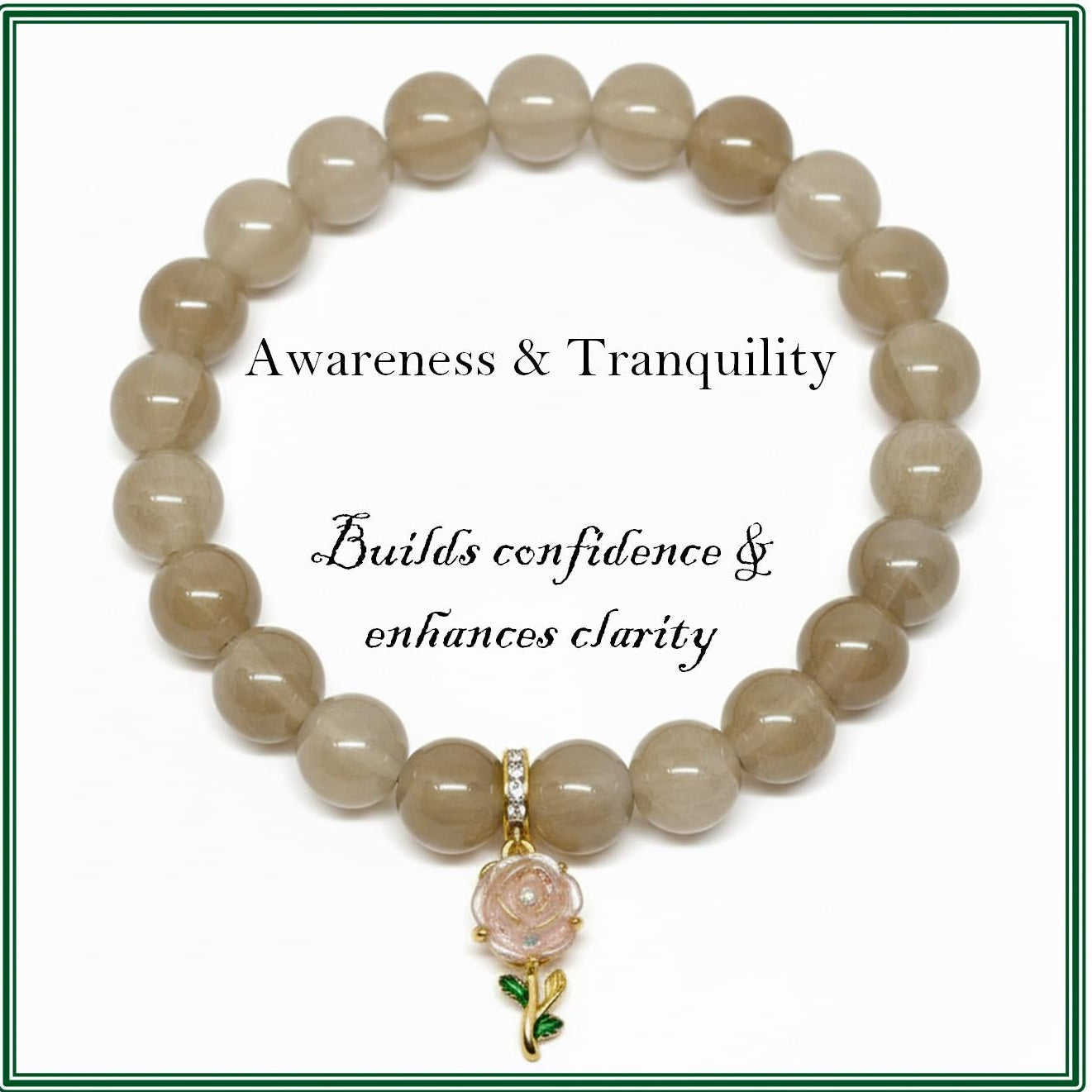 Champagne White Cracked Agate bracelet for awareness and tranquillity