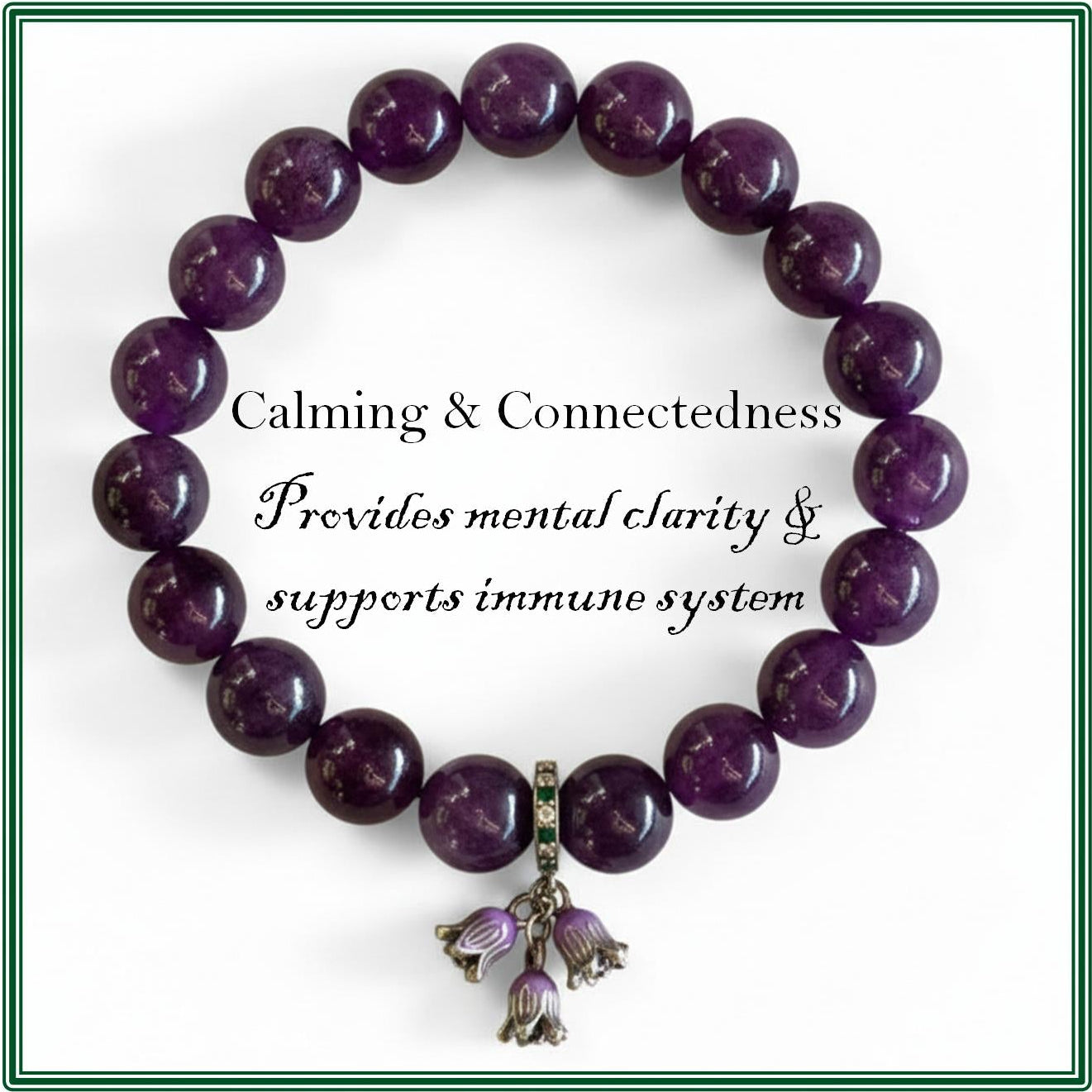 amethyst natural stone bracelet for calming and connectedness