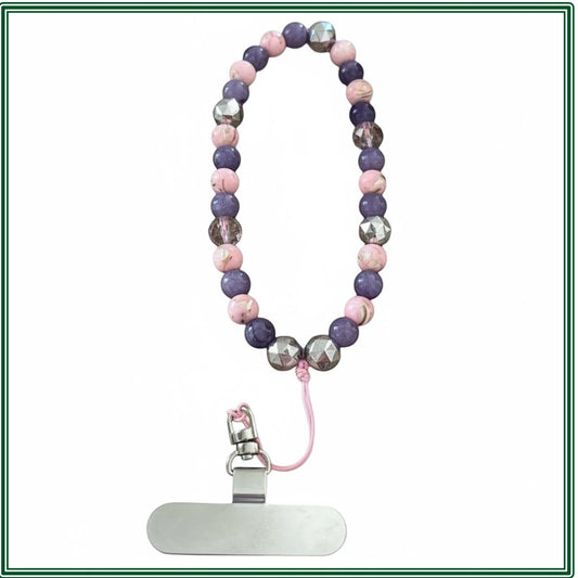 Phone Strap - Lavender Angelite & Pink Howlite