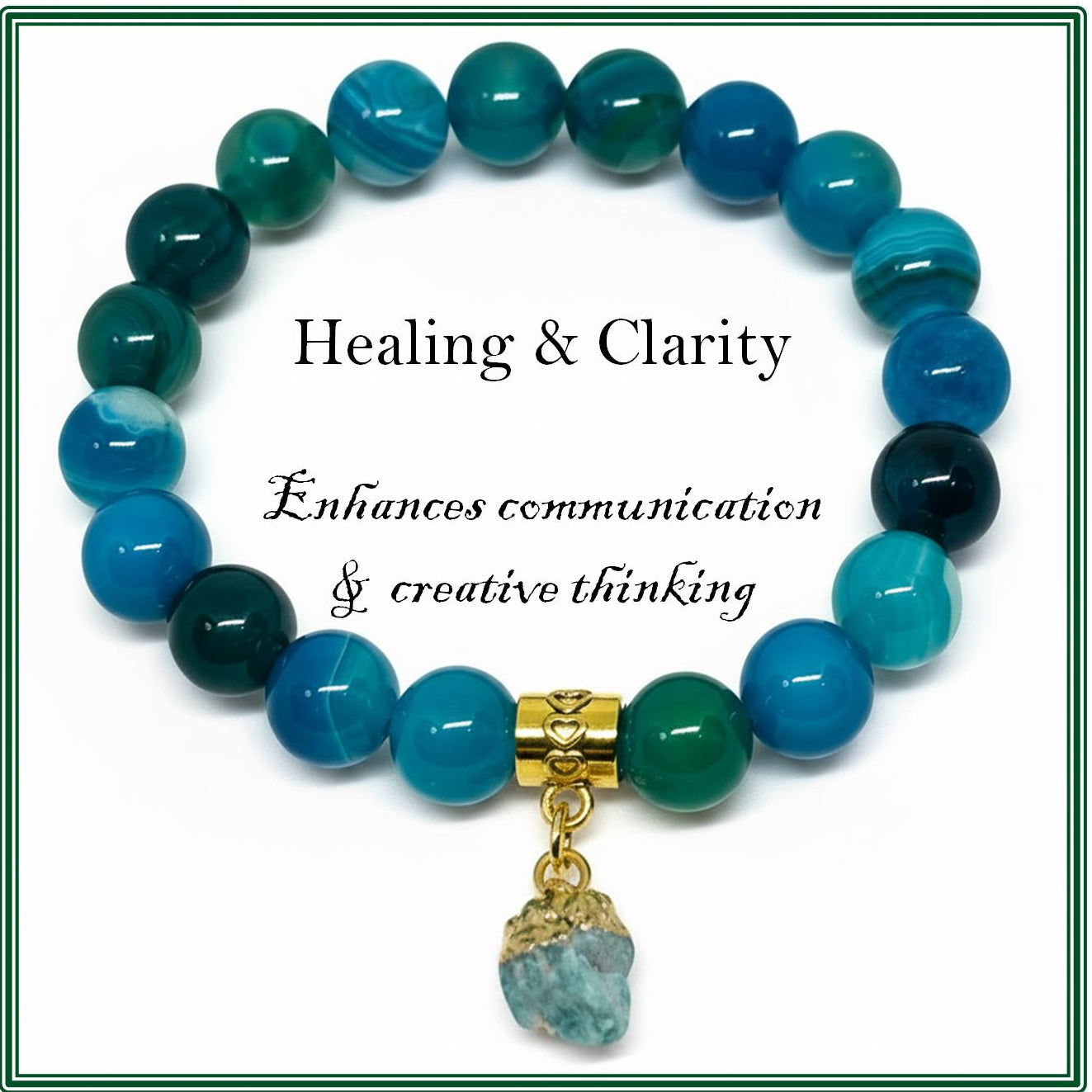 Blue Striped Agate bracelet for healing and clarity