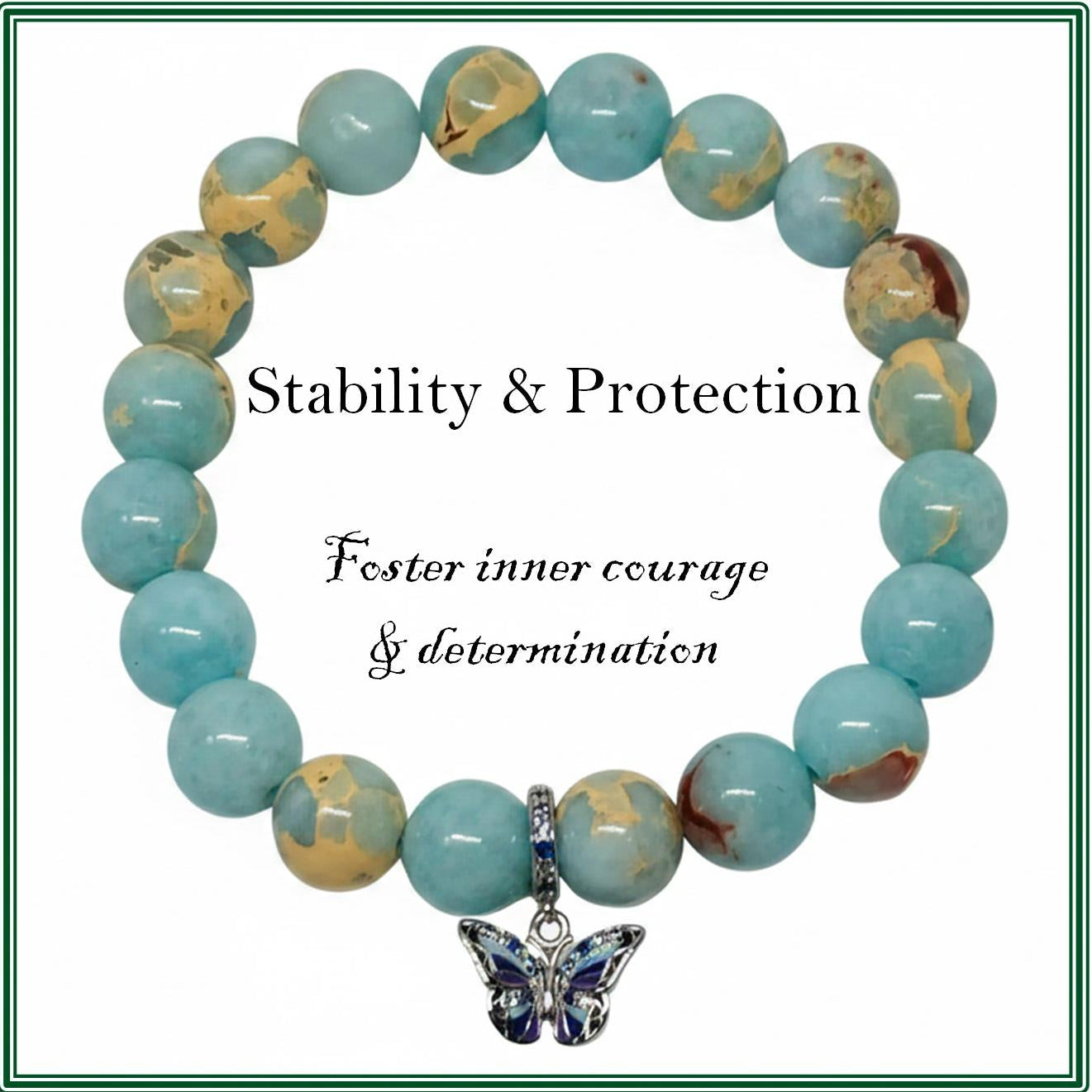 Imperial Blue Jasper Stone bracelet for protection and stability