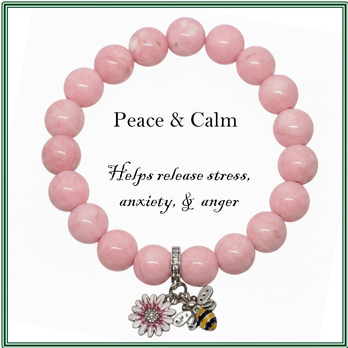 Pink Howlite Stone bracelet of calm and peace