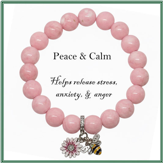 Pink Howlite Stone bracelet of calm and peace