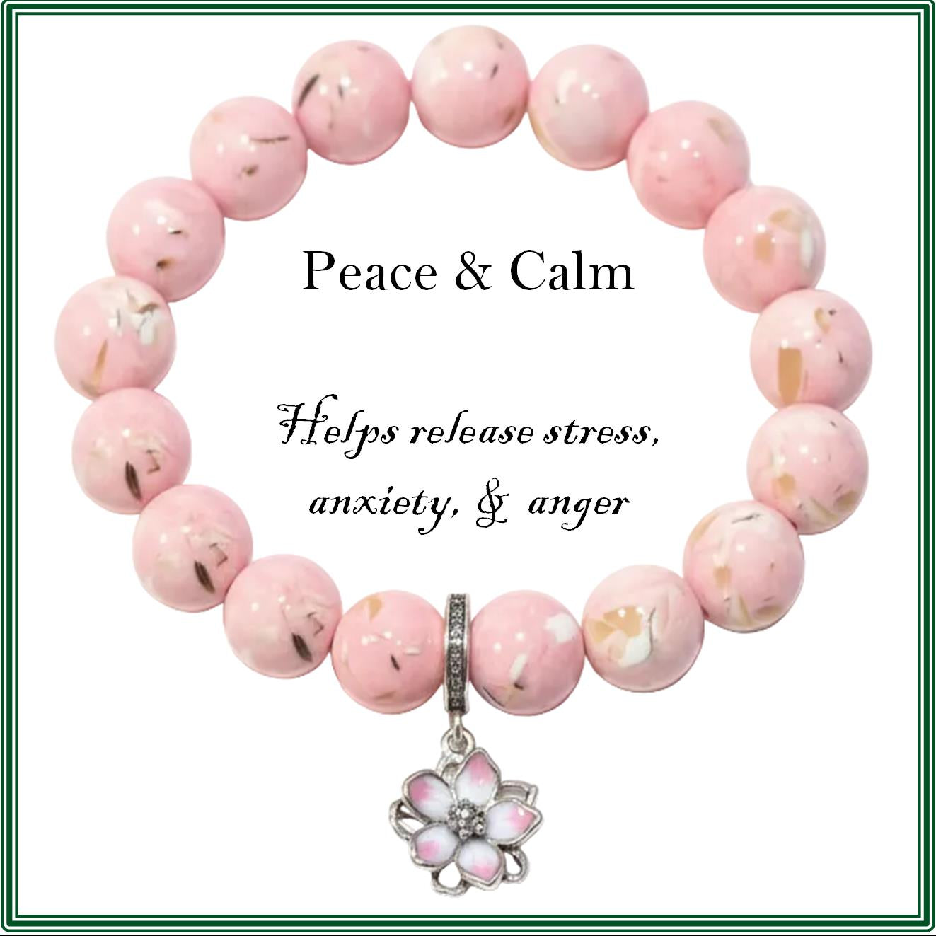 Pink Howlite Stone bracelet for peace and calm 