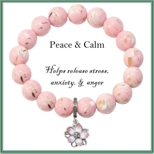 Pink Howlite Stone bracelet for peace and calm 