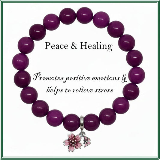 Pink Sugilite Stone bracelet for peace and healing