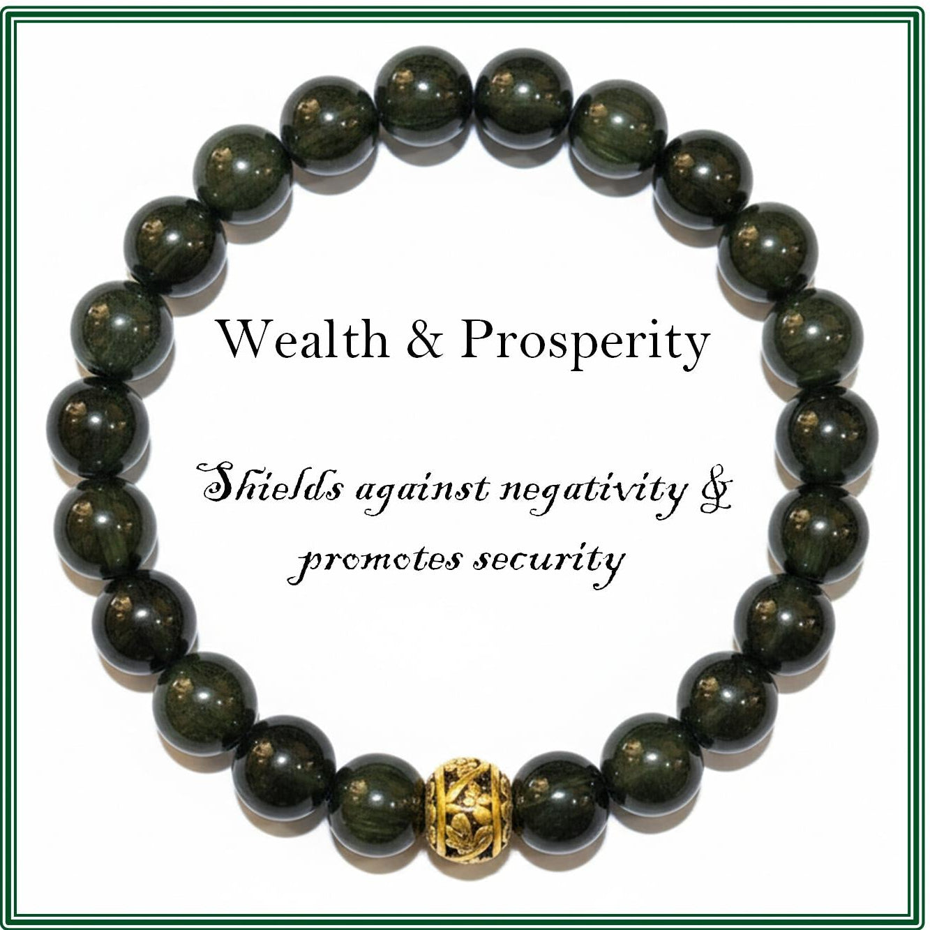 Golden Obsidian Stone bracelet for wealth and prosperity