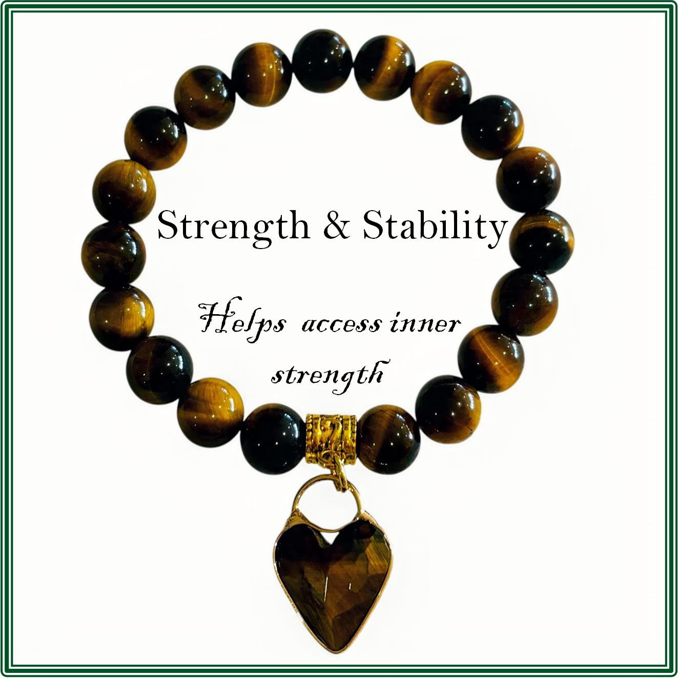 Brown tigers eye bracelet for strength and stability