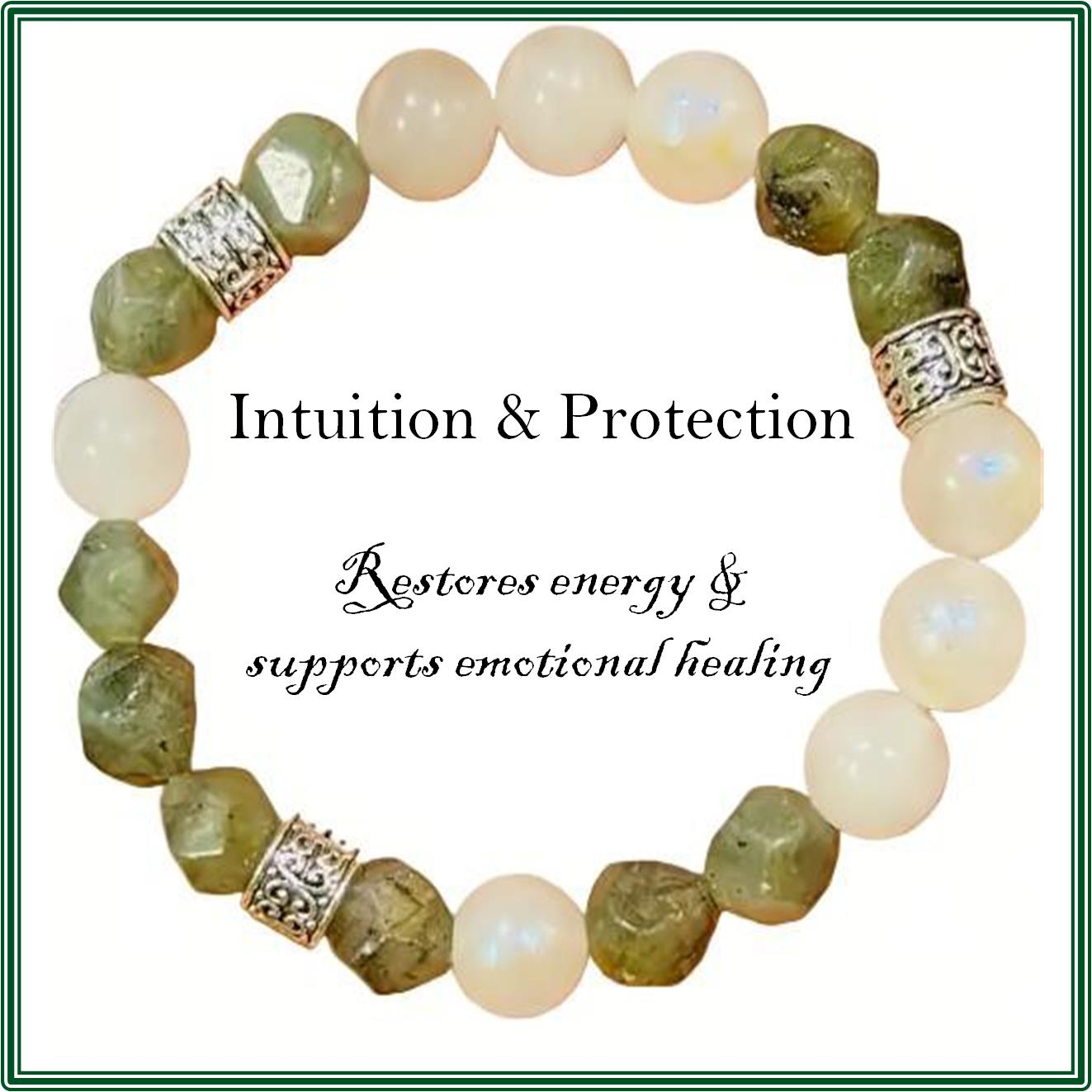Moonstone and Labradorite Stone bracelet for intuition and protection