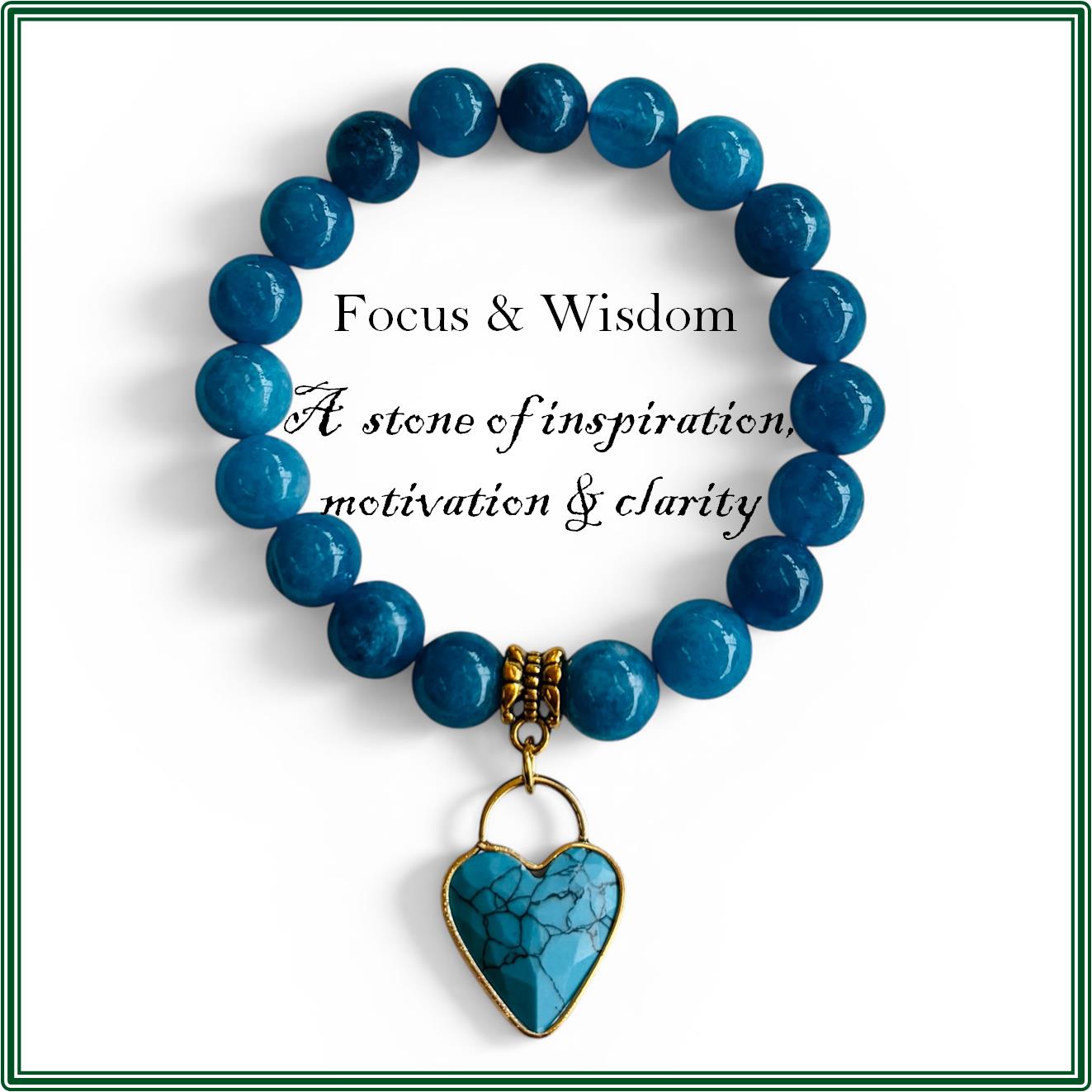 Apatite and Turquoise Bracelet for focus and wisdom