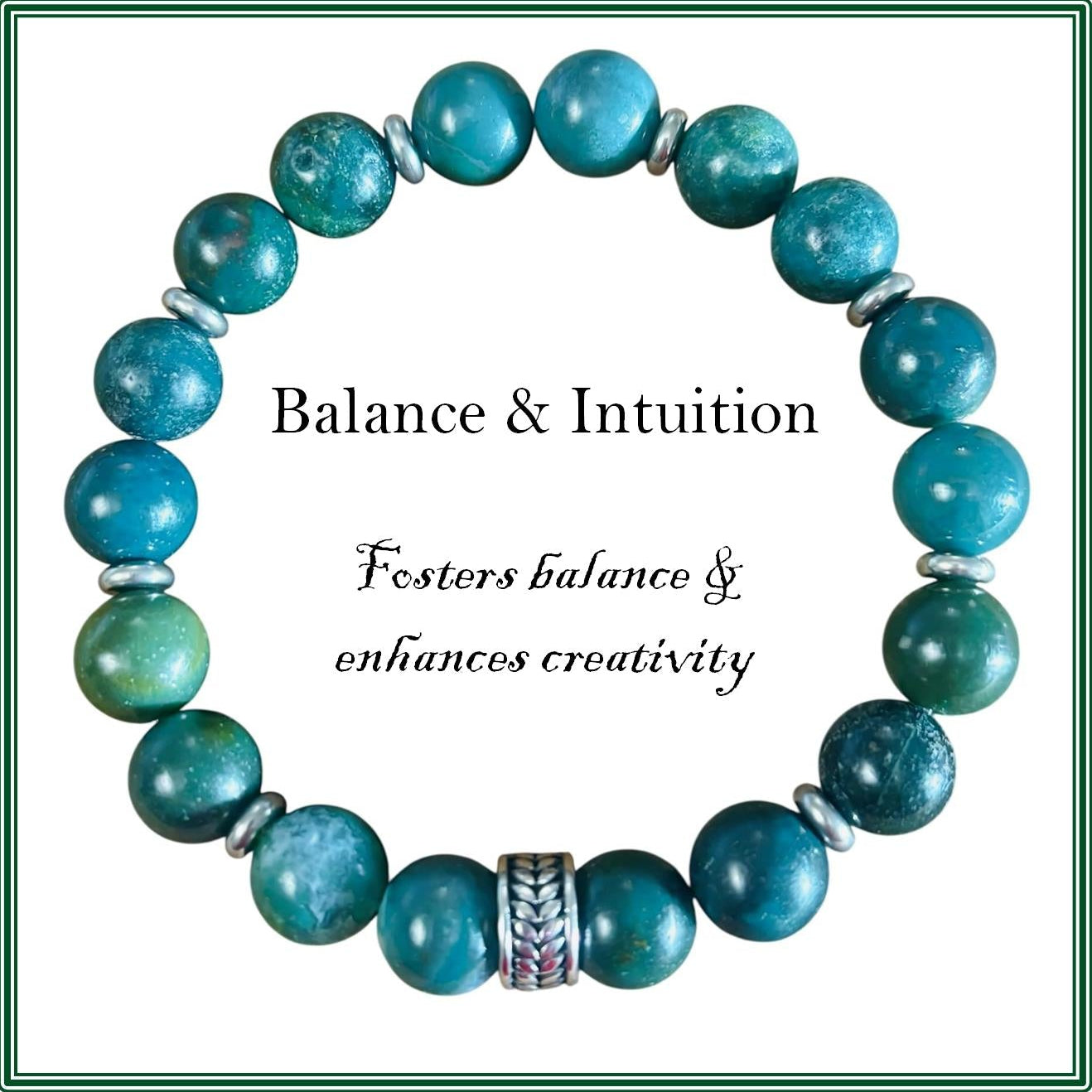 Green Moss Agate Stone bracelet for balance and intuition