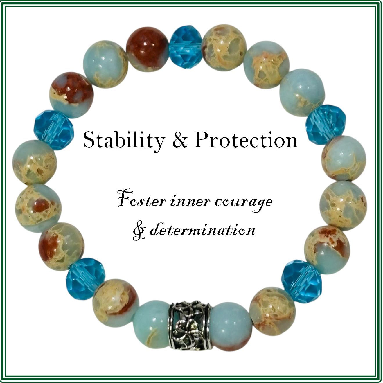 Imperial Blue Jasper Stone bracelet for stability and protection
