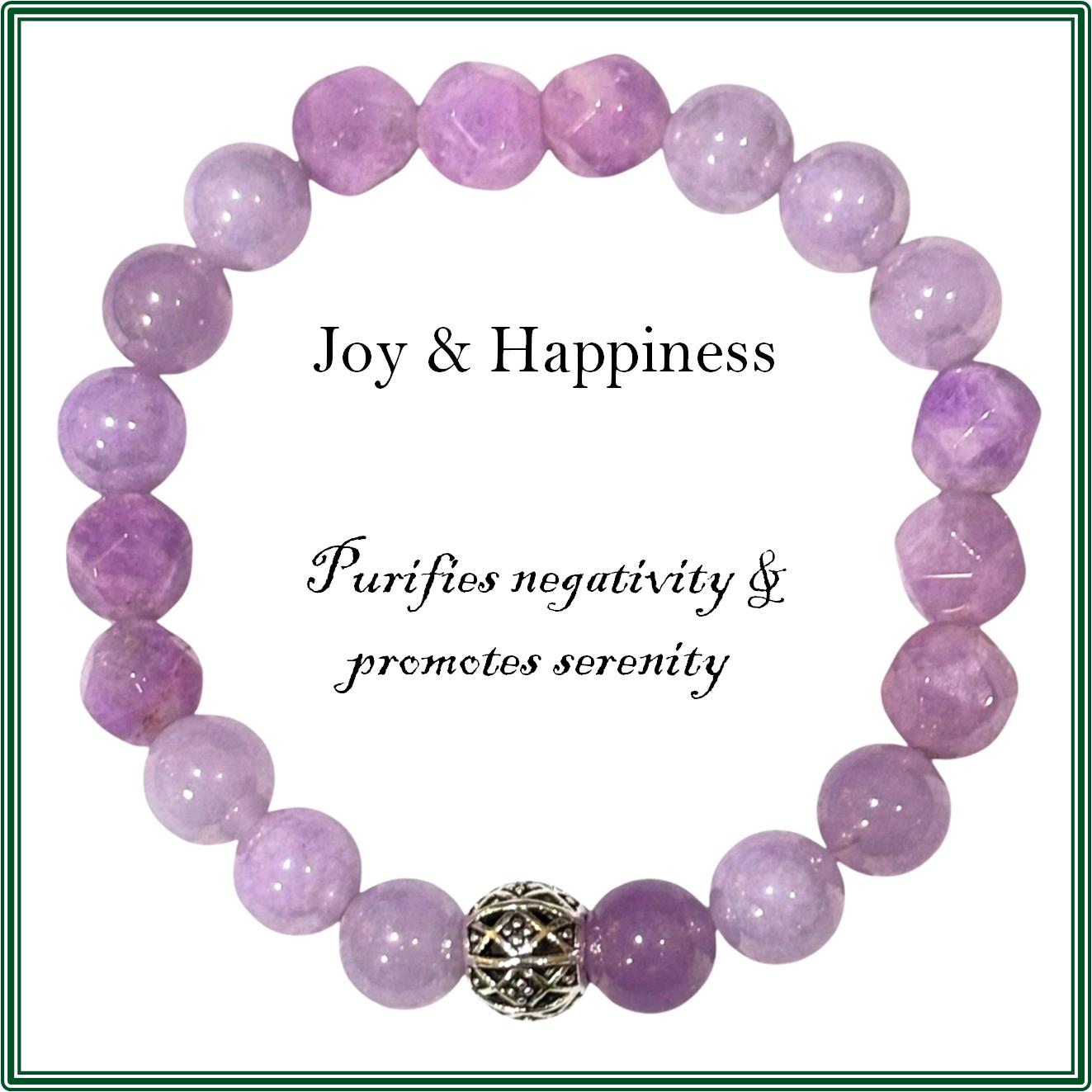 Lavender jade Stone bracelet for joy and happiness