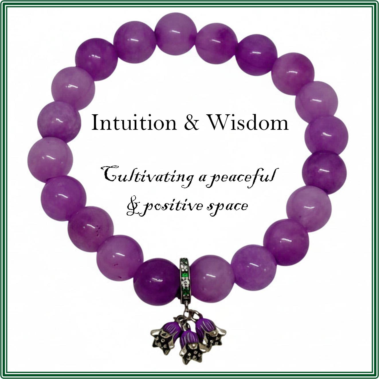 Lavender Amethyst Stone bracelet for intuition and wisdom