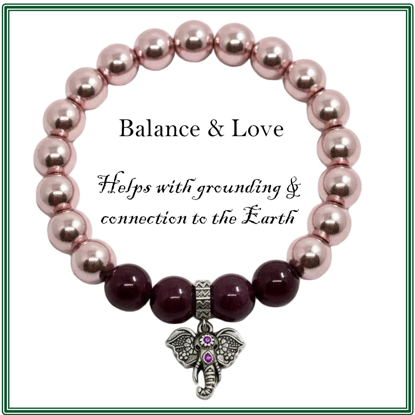 Hematite and Garnet Stone bracelet of balance and love