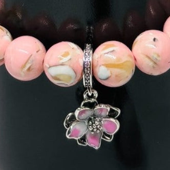 Pink Howlite Stone bracelet for peace and calm 