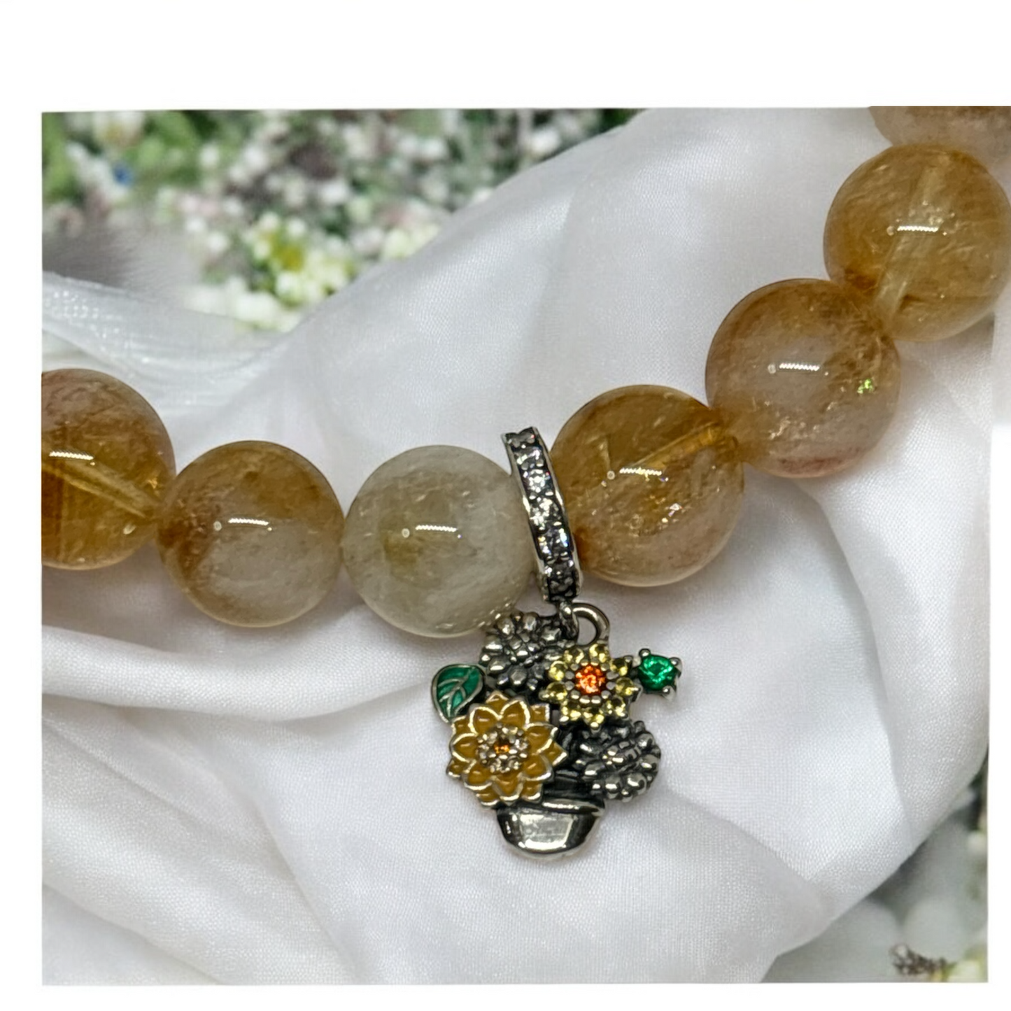 Bracelet - Citrine with Sterling Silver Charm