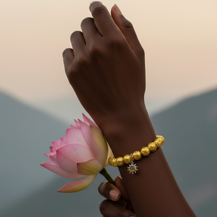 Lava Rock Stone bracelet for strength and courage