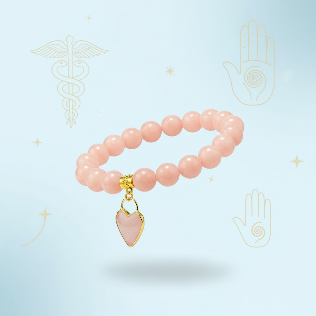 Pink Opal and Rose Quartz bracelet of soothing and healing