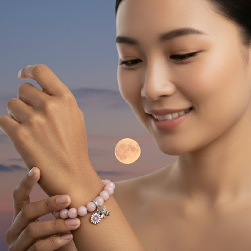 Pink Howlite Stone bracelet of calm and peace