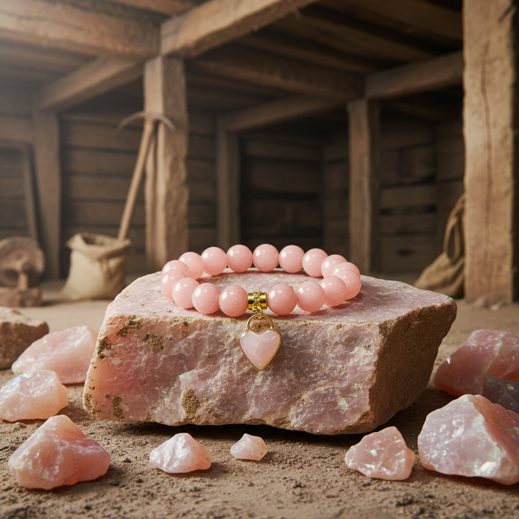 Pink Opal and Rose Quartz bracelet of soothing and healing