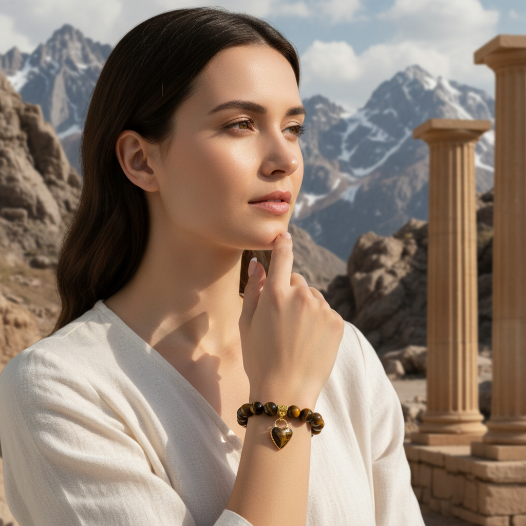 Brown tigers eye bracelet for strength and stability
