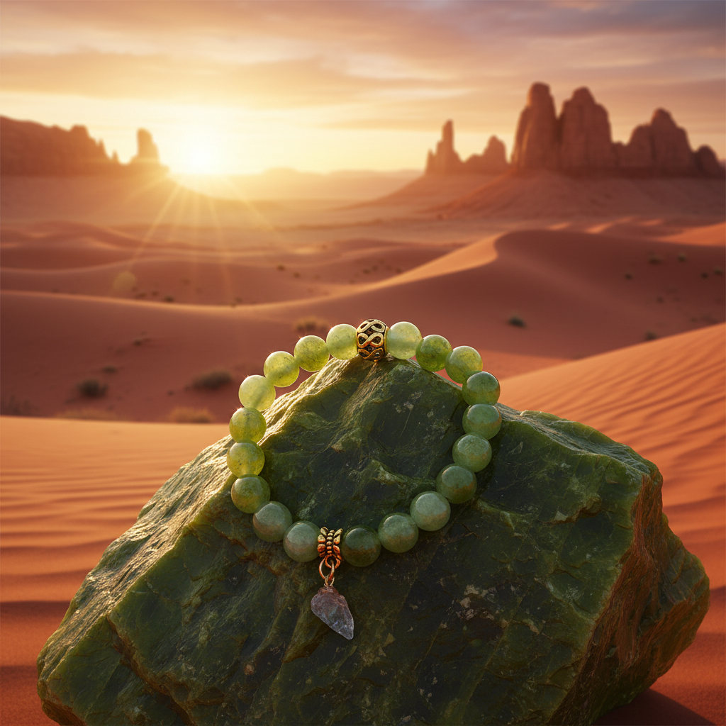 Peridot and Raw Citrine Stone bracelet for peace and vitality