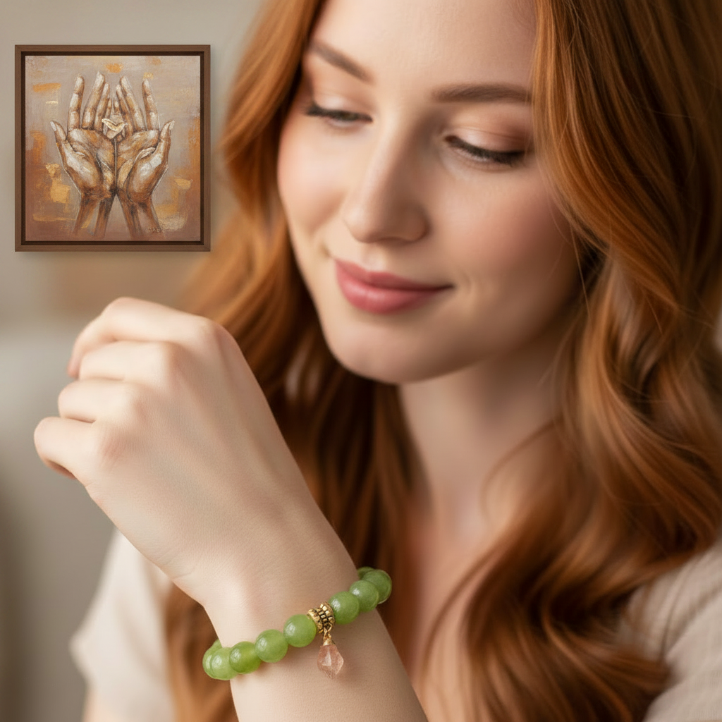 Peridot and Raw Citrine Stone bracelet for peace and vitality