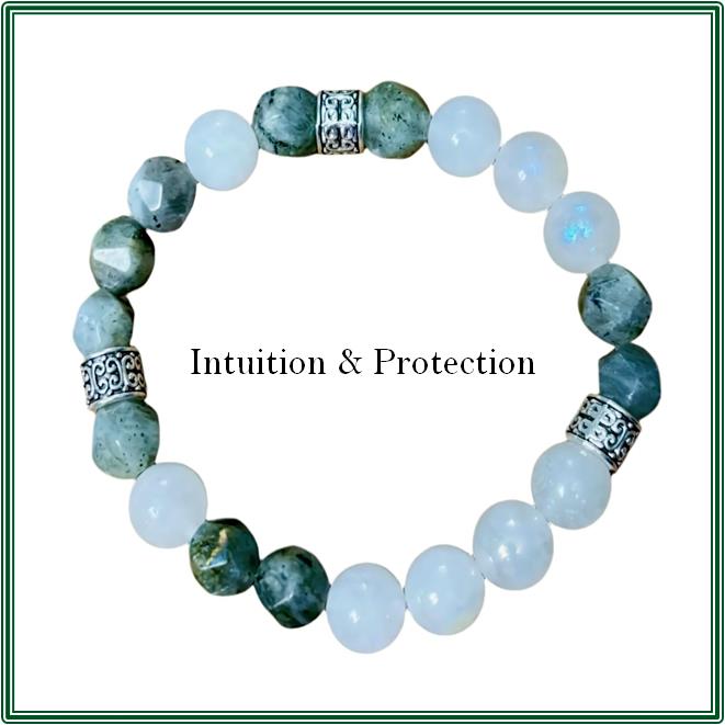 Moonstone and faceted Labradorite Bracelet  