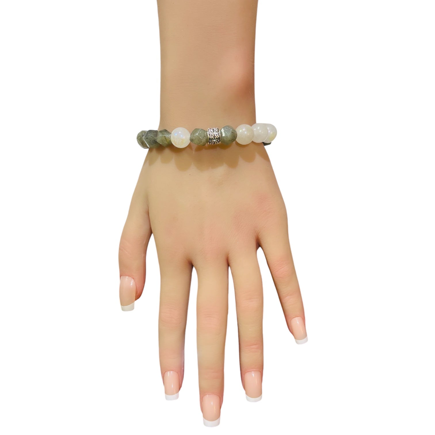 Moonstone and faceted Labradorite Bracelet  