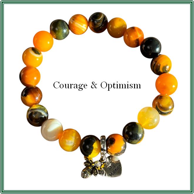 Bumblebee Jasper Bracelet and Stirling Silver Bumblebee charm