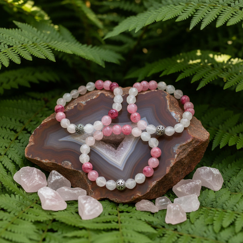 Red Persian Agate Stone Bracelet for compassion and self-love