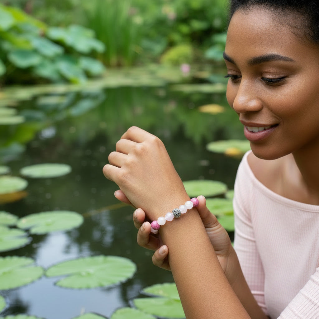 Red Persian Agate Stone Bracelet for compassion and self-love