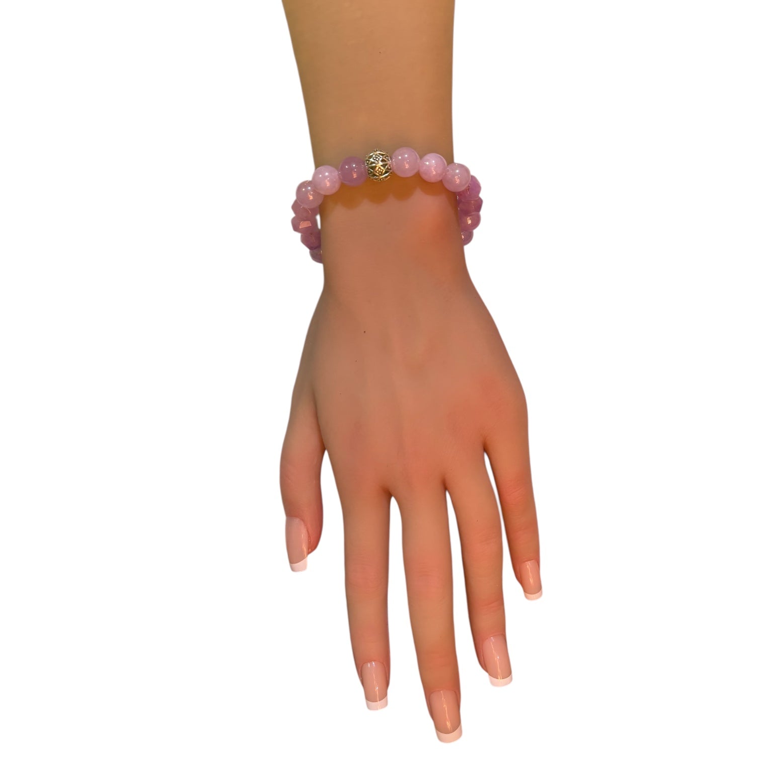 Lavender Jade, with Round &amp; Faceted Gemstone Bracelet with Tibetan Silver charm