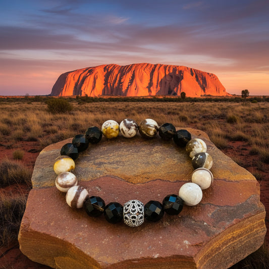 Australian Jasper stone bracelet for grounding and protection