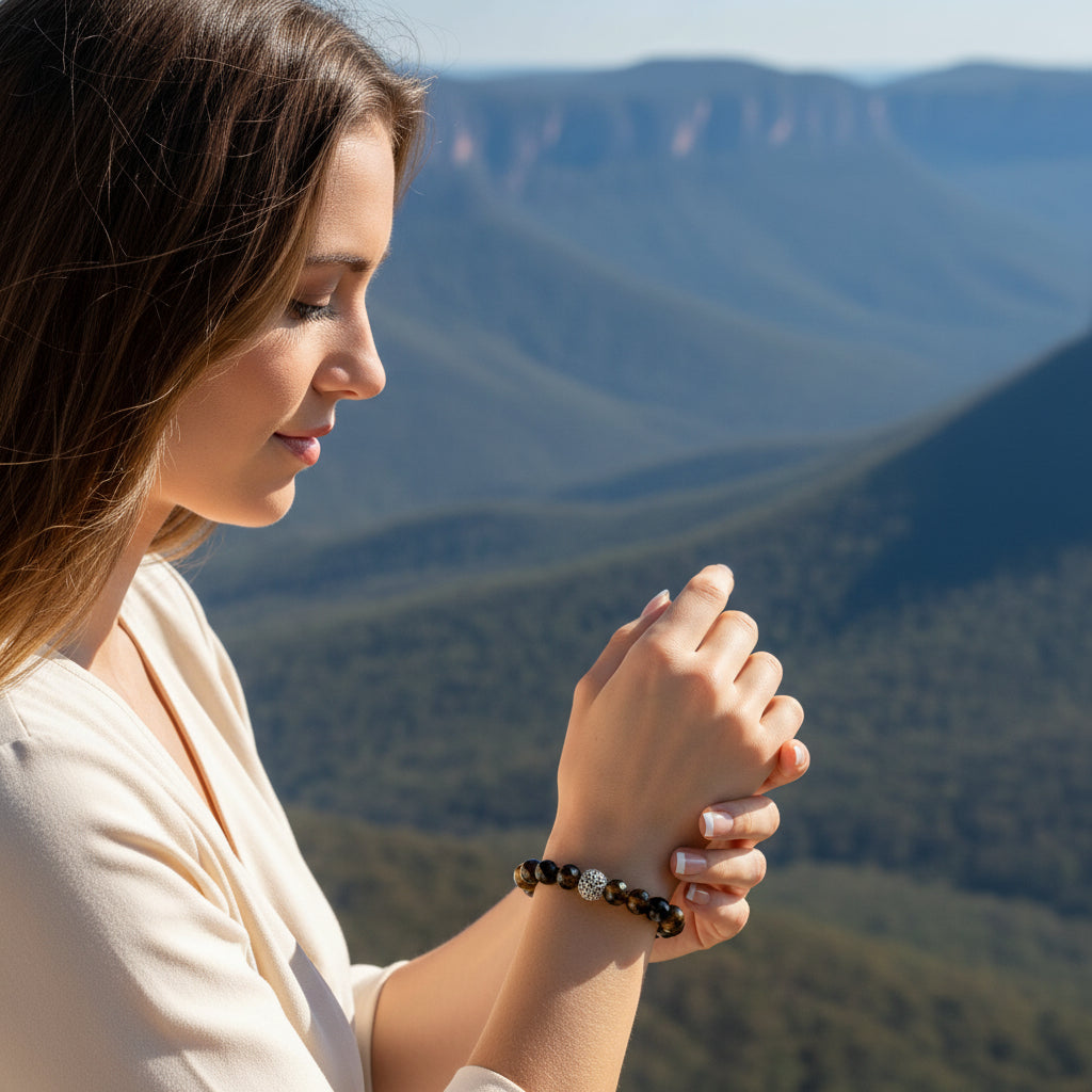 Australian Jasper stone bracelet for protection and grounding