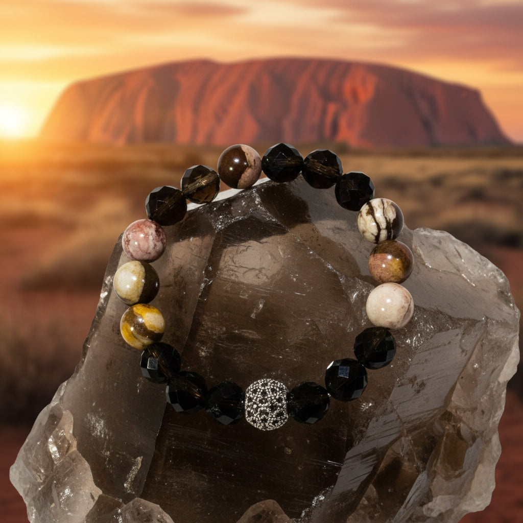 Australian Jasper stone bracelet for protection and grounding