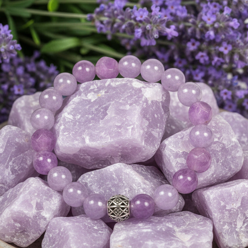 Lavender jade Stone bracelet for joy and happiness