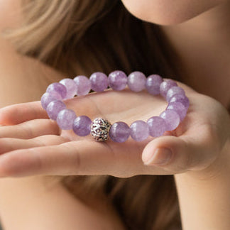 Lavender jade Stone bracelet for joy and happiness