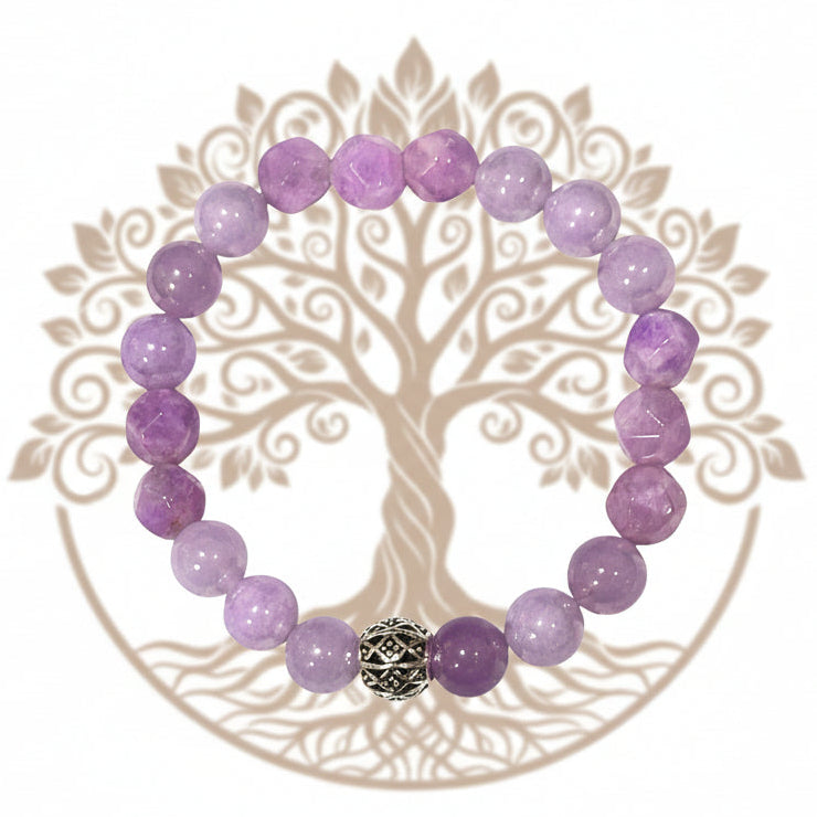 Lavender jade Stone bracelet for joy and happiness