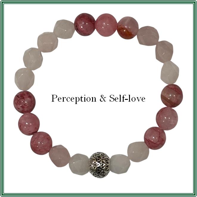 Red Persian Agate Faceted Rose Quartz bracelet with a Tibetan Silver Charm