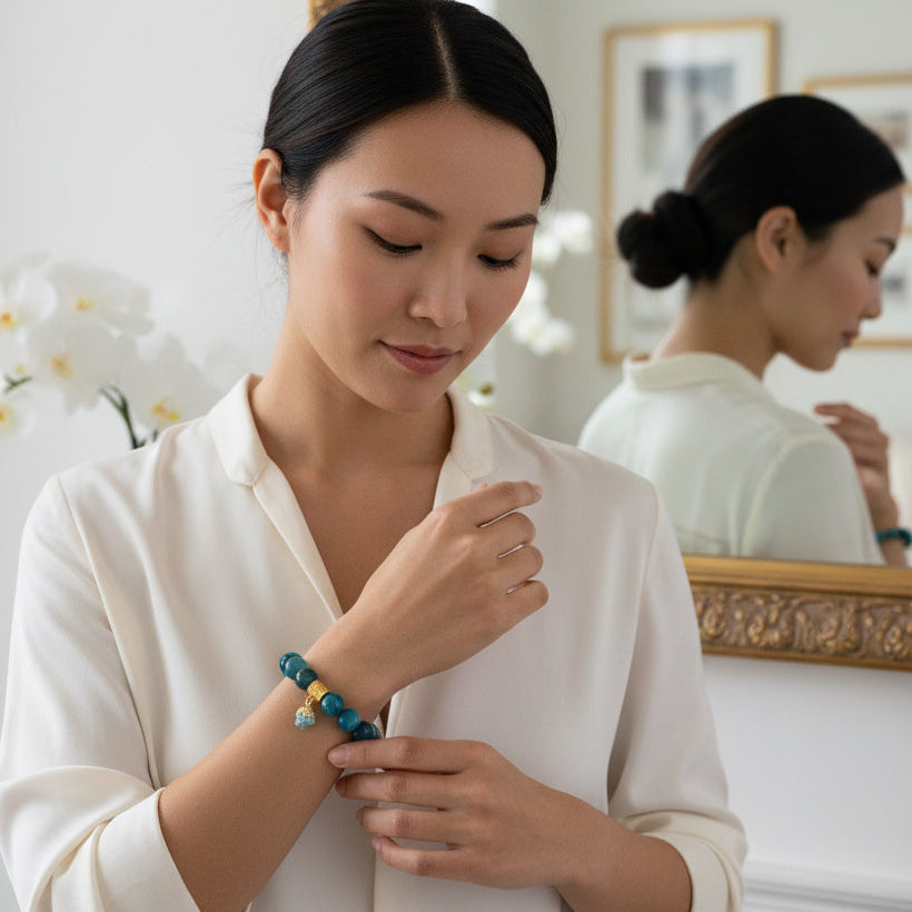 Blue Striped Agate bracelet for healing and clarity