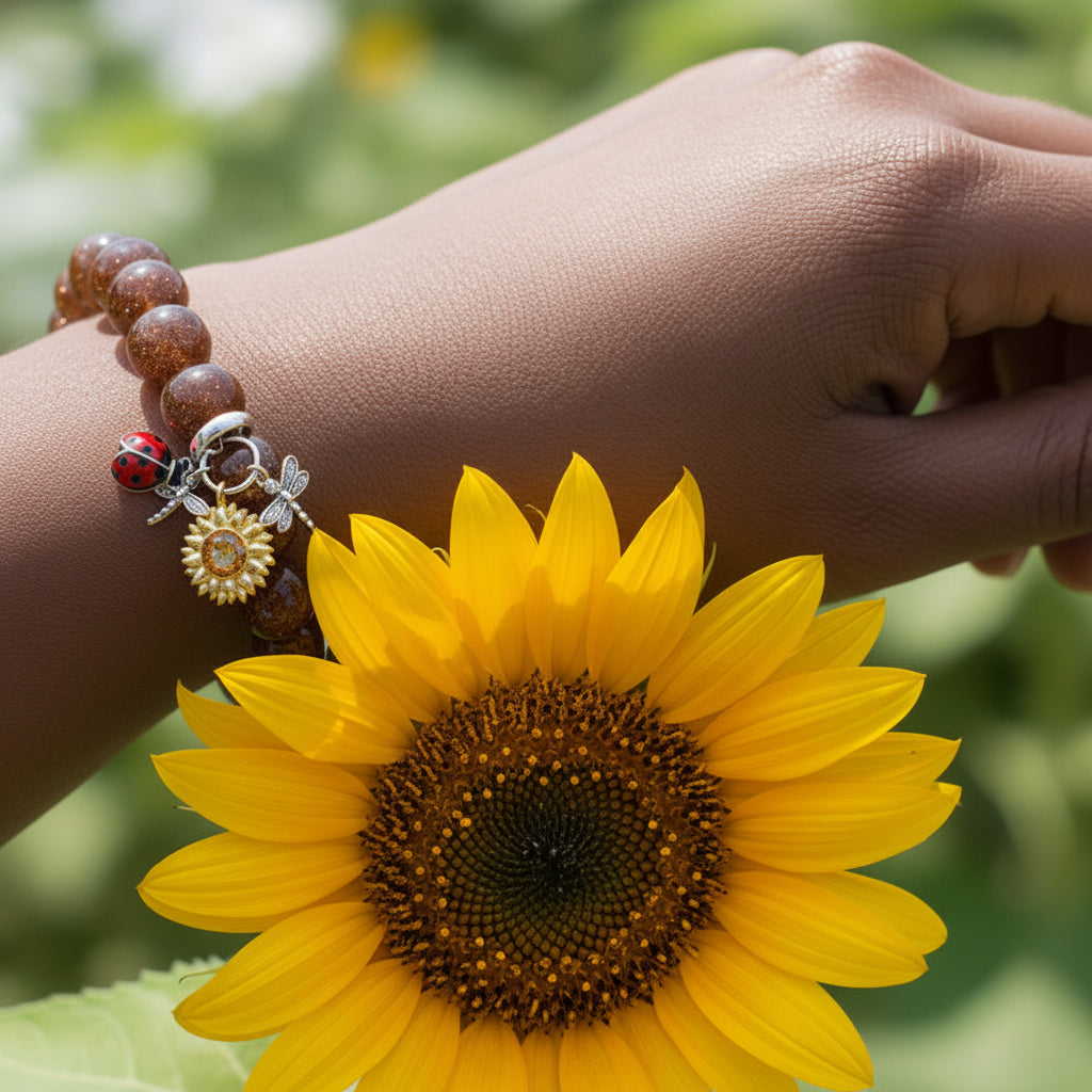 Gold Sandstone bracelet for truth and clarity