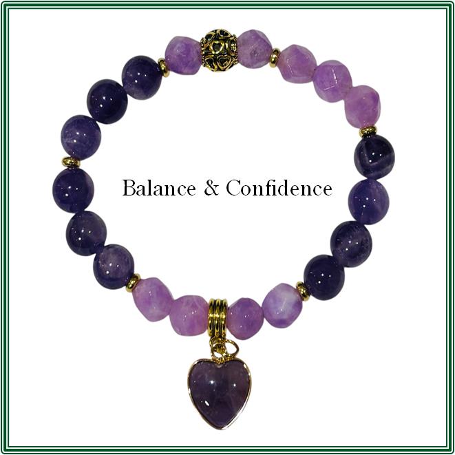 Dream Amethyst and Faceted Purple Chalcedony with Amethyst Heart & Findings